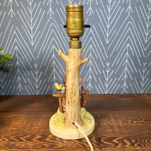 Vintage Hummel Lamp TMK-2 She Loves Me She Loves Me Not #227 Tree Trunk Lamp - Picture 7 of 14